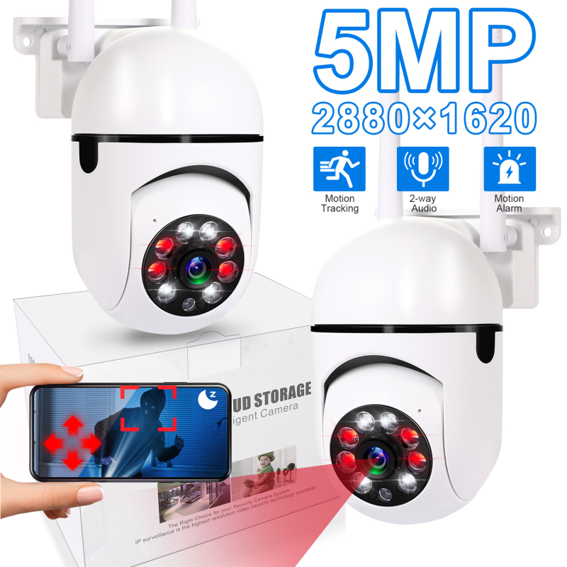 5G PTZ WiFi Surveillance 5MP IP Camera: Full Color Night Vision | Security Protection | Motion CCTV | Outdoor 4X Digital Zoom Cameras