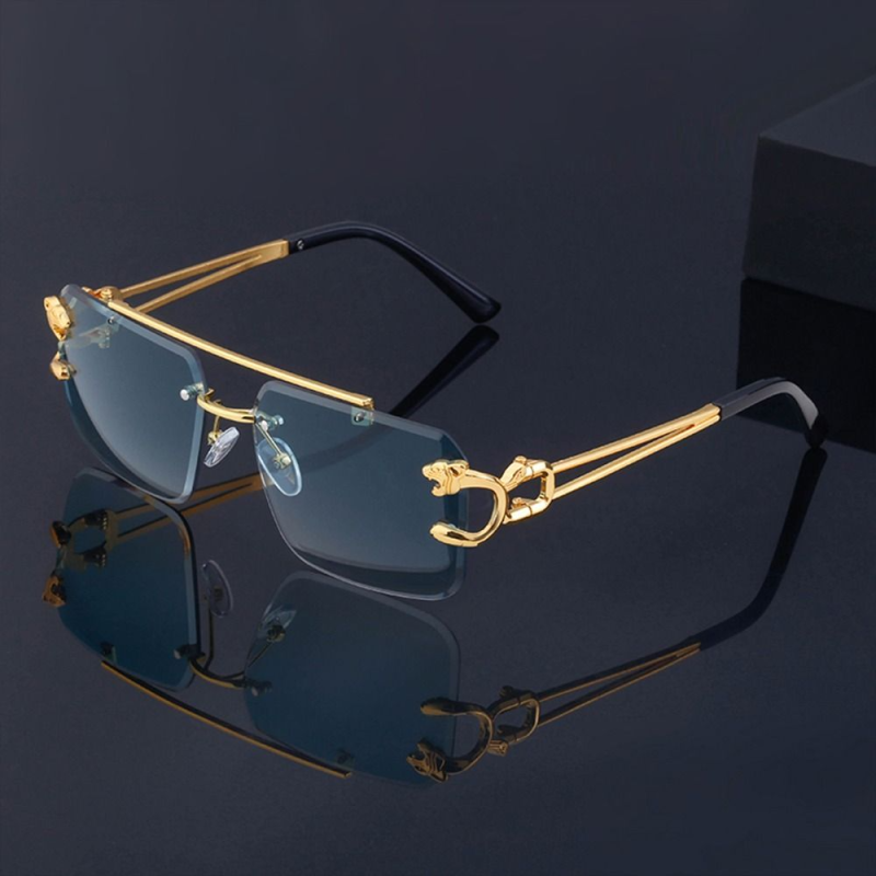 UV400 Retro Rimless Sunglasses For Men