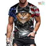 Cute Cat Animal T Shirt Men