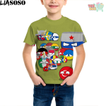 LIASOSO Countryball Polandballs Funny 3D Printed Kids T-shirts