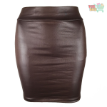Women PU Leather Short Skirt