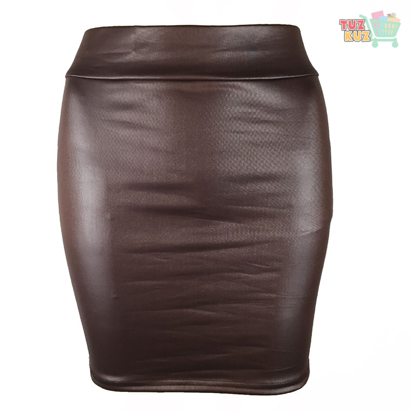 Women PU Leather Short Skirt