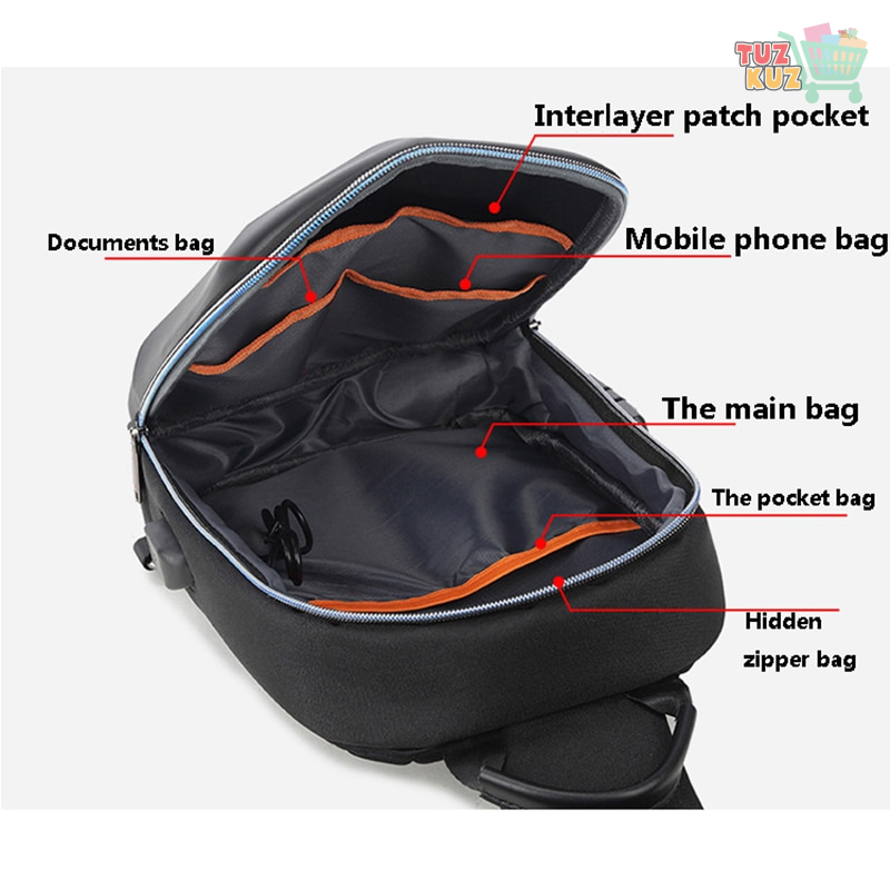 Men Multifunction PVC Anti-theft Shoulder Bag
