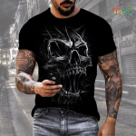 Vintage Skull 3D Print Men's T-Shirts