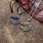 Retro Relief Viking Raven Necklace