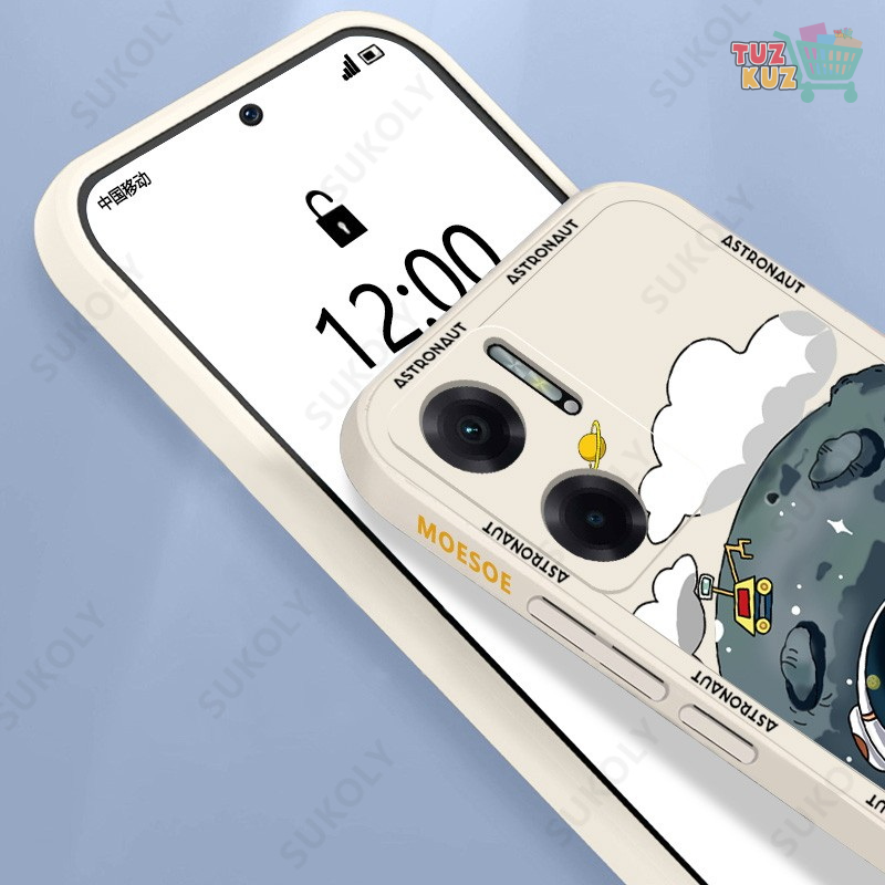 Cute Astronaut Silicone Case For Xiaomi Redmi Note