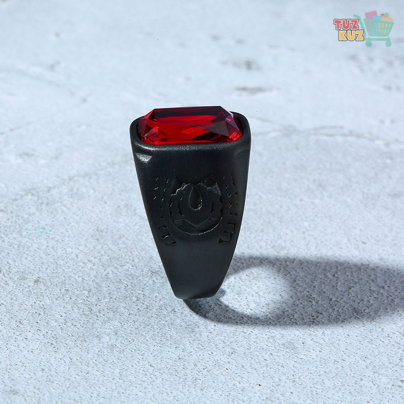 Red Stone Encrusted 22 KT Gold Adjustable Nagapadam Ring