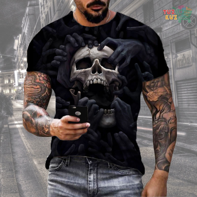 Vintage Skull 3D Print Men's T-Shirts