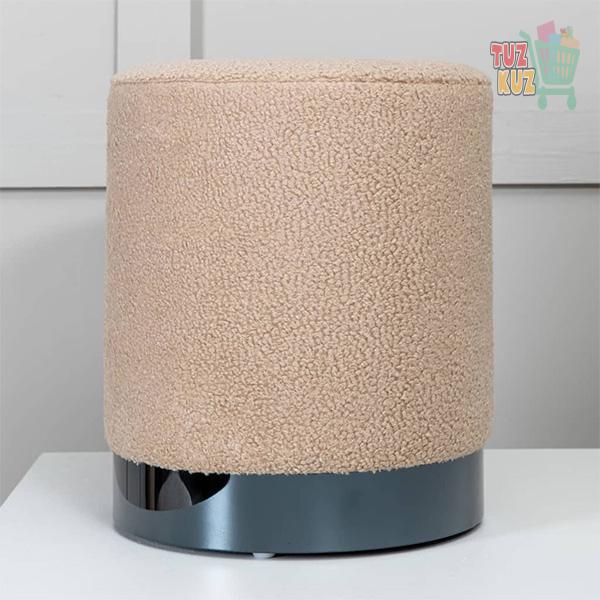 Elevate Your Home with Venture Home Pouffe "Benji" in Teddy Beige and Black