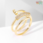 Gold Plated Zircon Ring for Womens