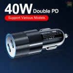 40W Dual USB Type C Car Charger