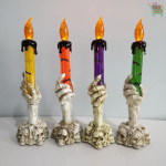 Halloween LED Candle Horror Skeleton Ghost Holding Candle Light