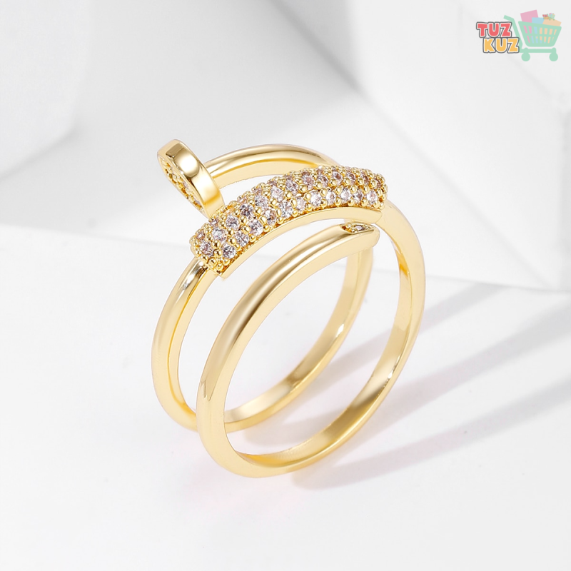 Gold Plated Zircon Ring for Womens