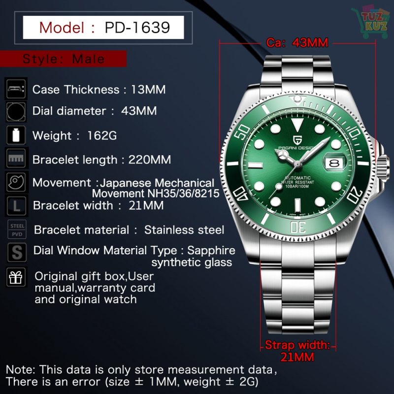 PAGANI DESIGN New Men Mechanical Wristwatch Luxury