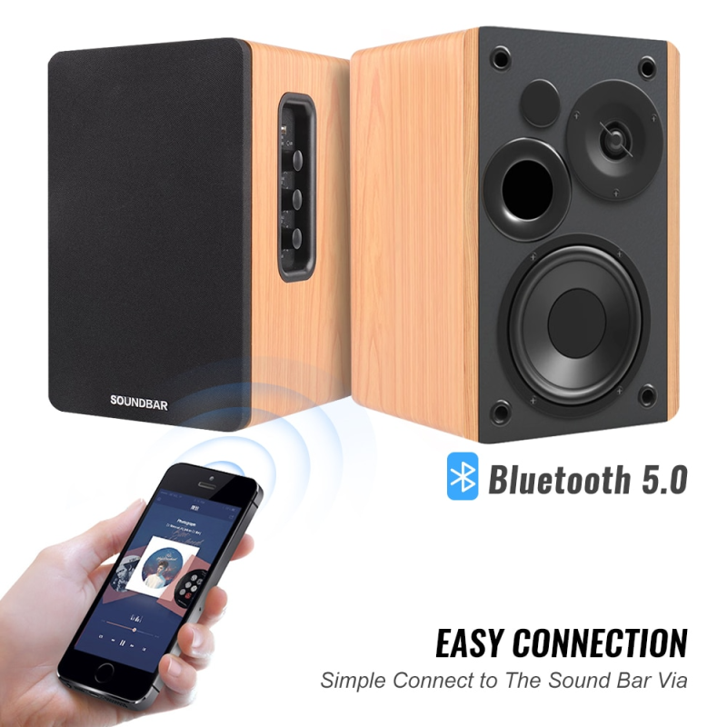 80W 2.0 HiFi Speaker Bookshelf Bluetooth