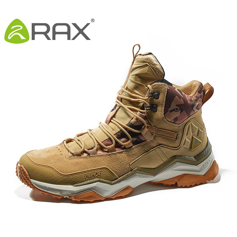 RAX Men's Mid-top Waterproof Hiking Shoes – Leather Trekking Boots for Outdoors, Camping & Hunting