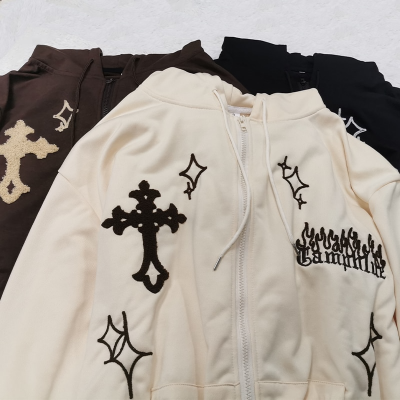 Goth Embroidery Hoodies Women