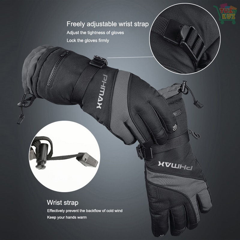 PHMAX Ski Gloves Winter Windproof