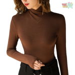 Stand-up Collar Long-sleeved Stretch T-shirt