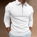 Men's Casual Polo Shirt Sleeve Zipper