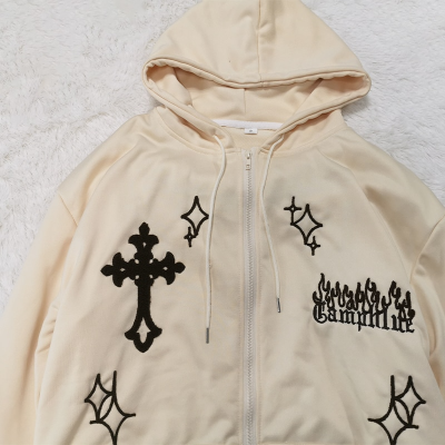 Goth Embroidery Hoodies Women