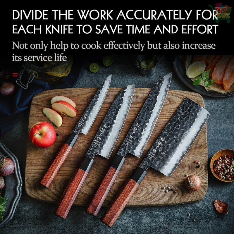 1-4PC Kitchen Knife Set Chef